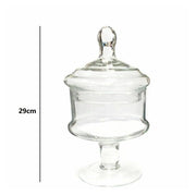 Trade Shop - Vaso Con Coperchio Ampolla Alzatina Biscottiera Per Confettata Vetro 29cm -