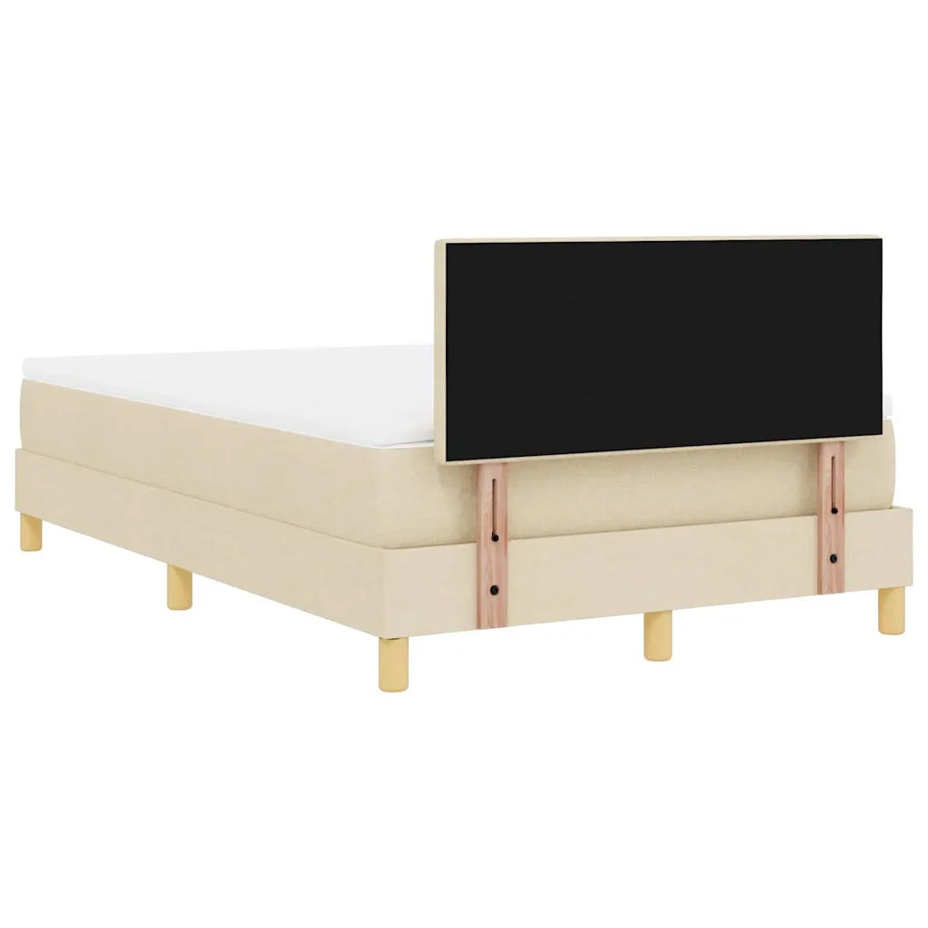 Letto a Sorgente LED con materasso Crema 120 x 190 cm Tessuto 3342427