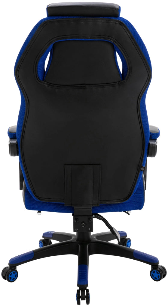 Sedia da ufficio Clovis in similpelle Nero/blu