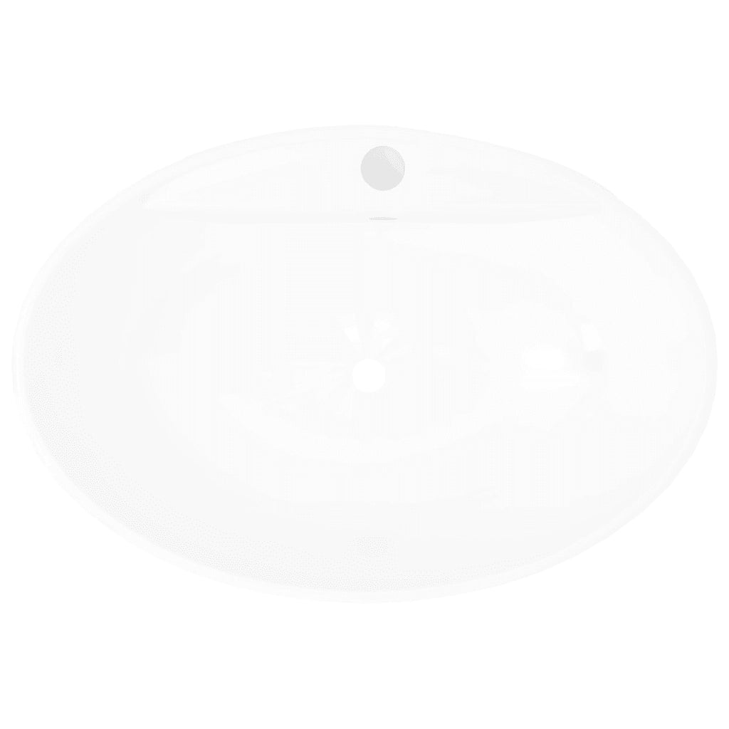 Lavabo Ceramica Lusso Ovale Foro di Scarico e Foro Rubinetto cod mxl 53535