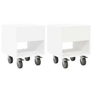 Set di 2 Comodini | Armadio da Notte | Mobiletto da notte Bianco 40,5 x 40 x 48 cm Legno multistrato