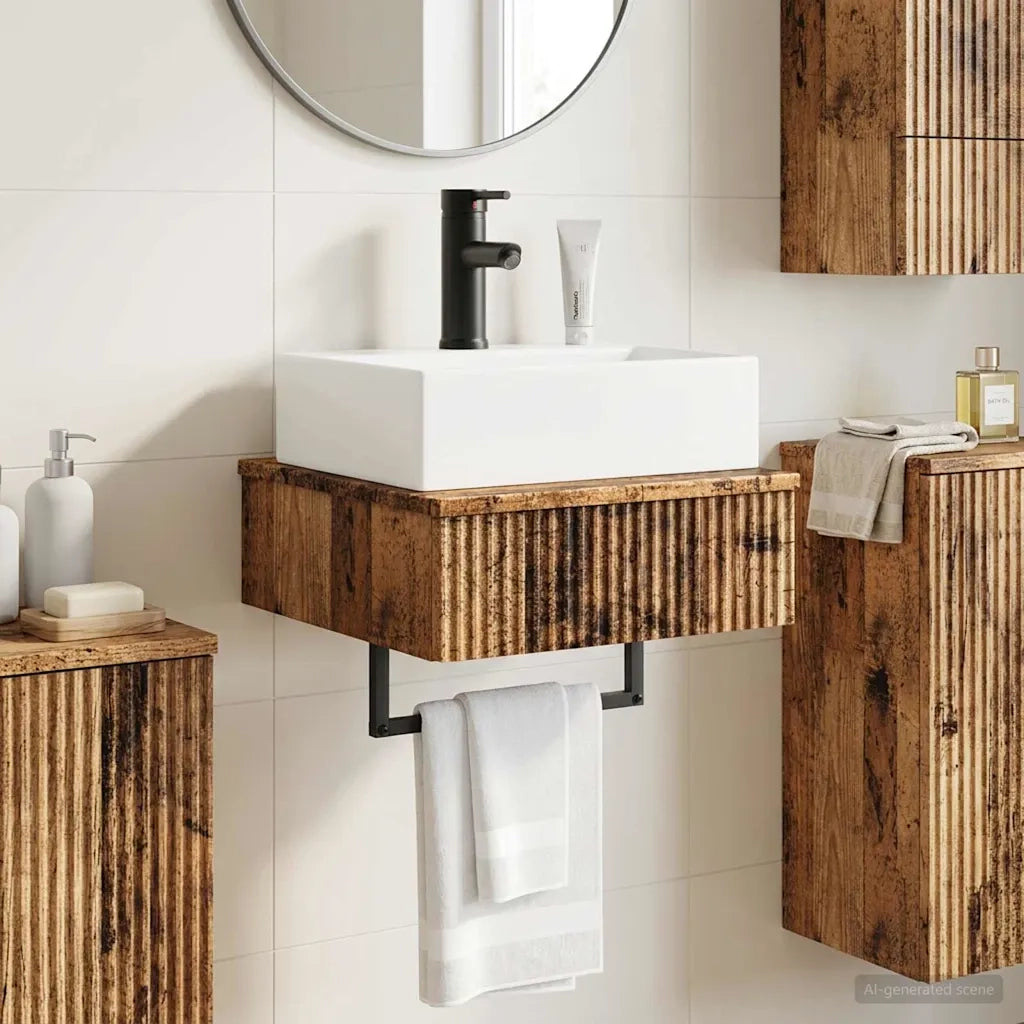 Lavabo da Parete Legno antico 40 x 41 x 39 cm