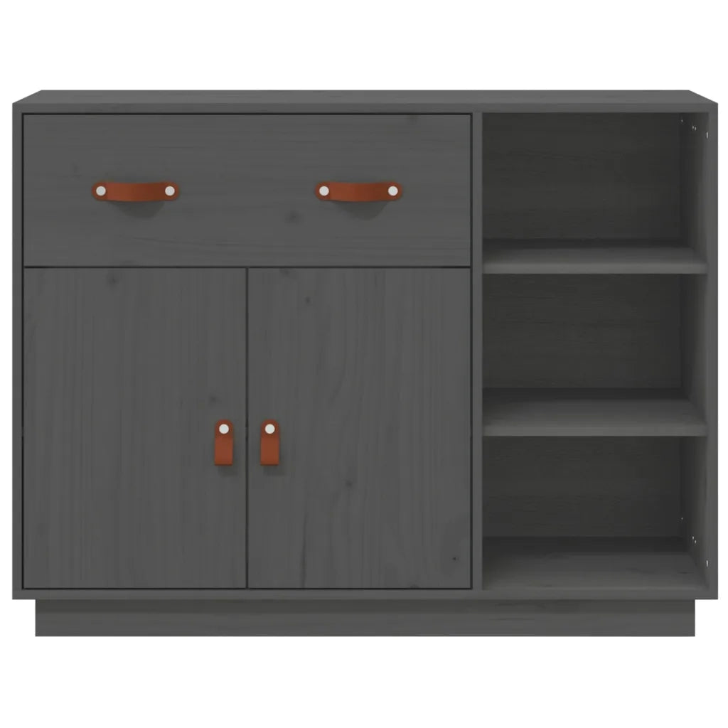 Credenza-Buffet-Armadio da cucina Grigia 98,5x40x75 cm in Legno Massello di Pino