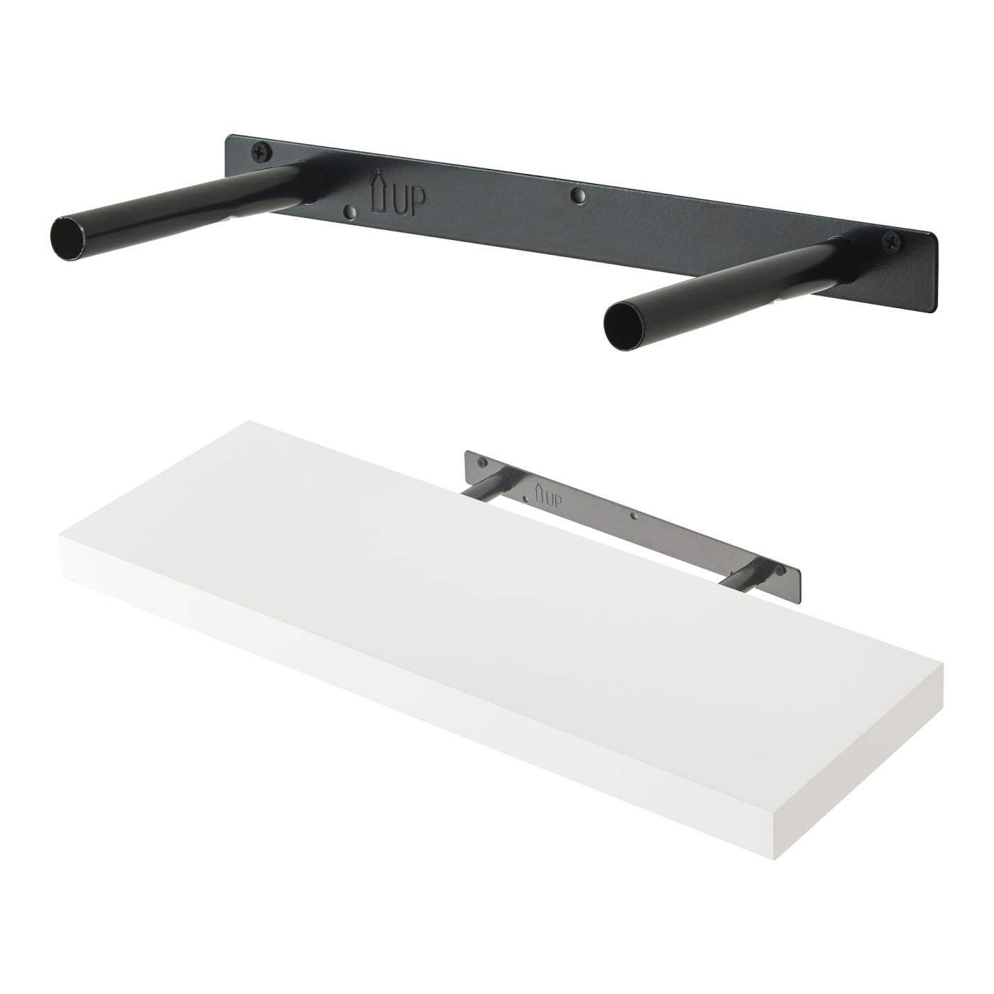 Set di 2 mensole da parete moderno mobile contenitore 60 x 20 x 4 cm bianco 03_0009741