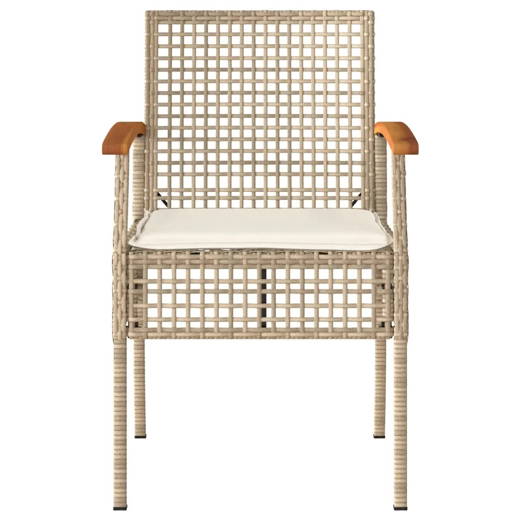 Set Divani da Giardino 4 pz | Set Salotto da Giardino con Cuscini in Polyrattan Beige