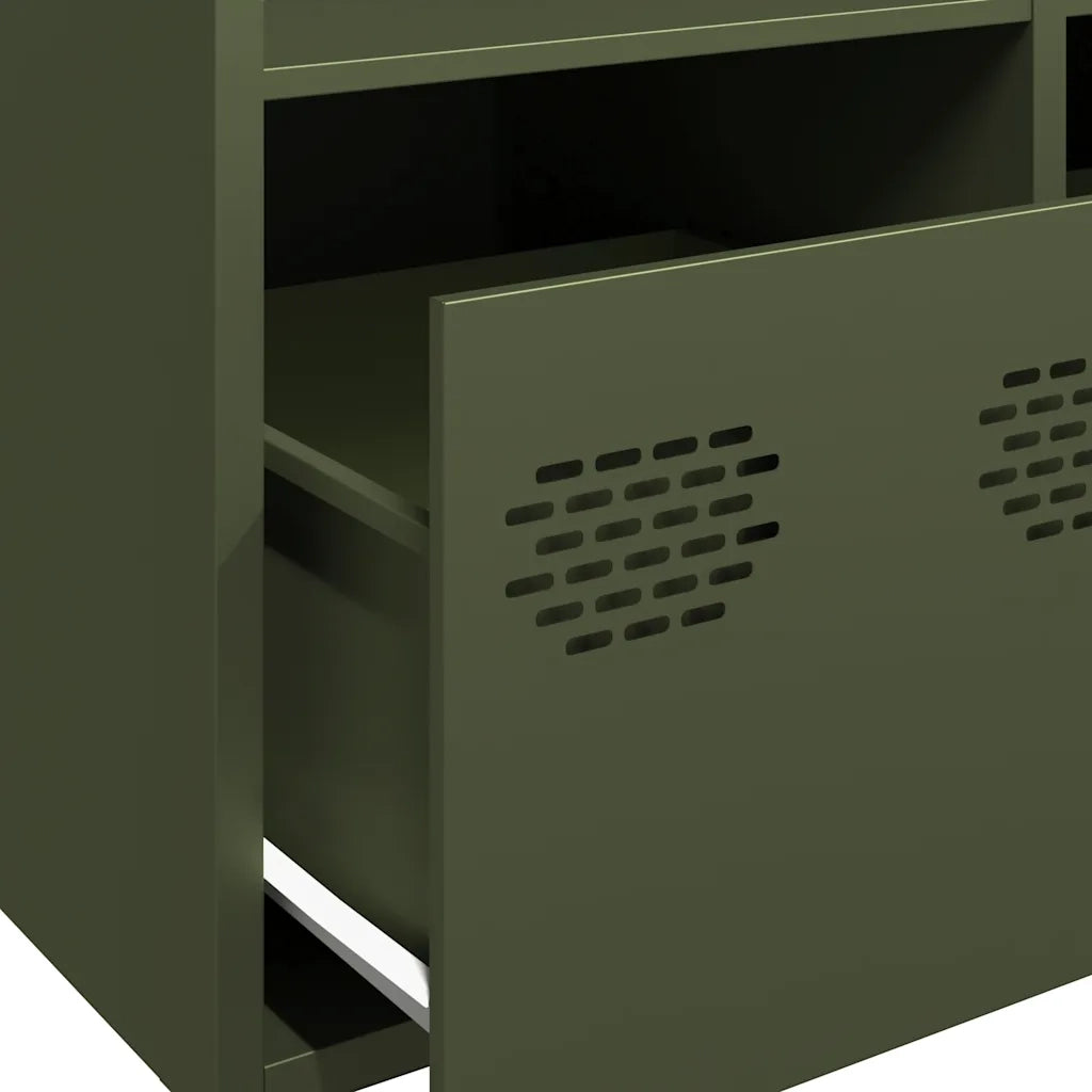 Credenza Verde Oliva 68x39x103,5 cm in Acciaio