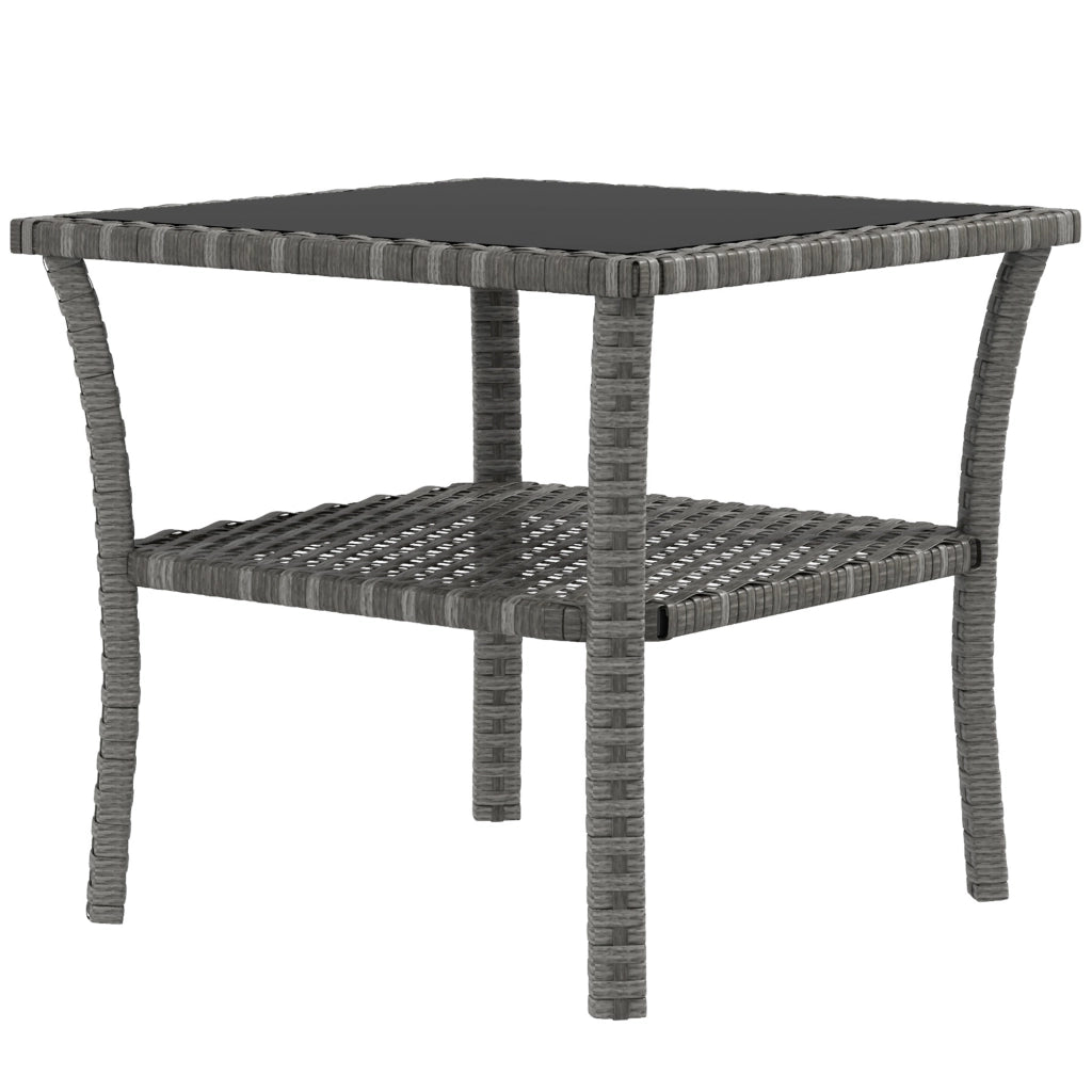 Tavolo da giardino in polyrattan quadrato ¨C Zephmum ¨C 50x50x45 cm