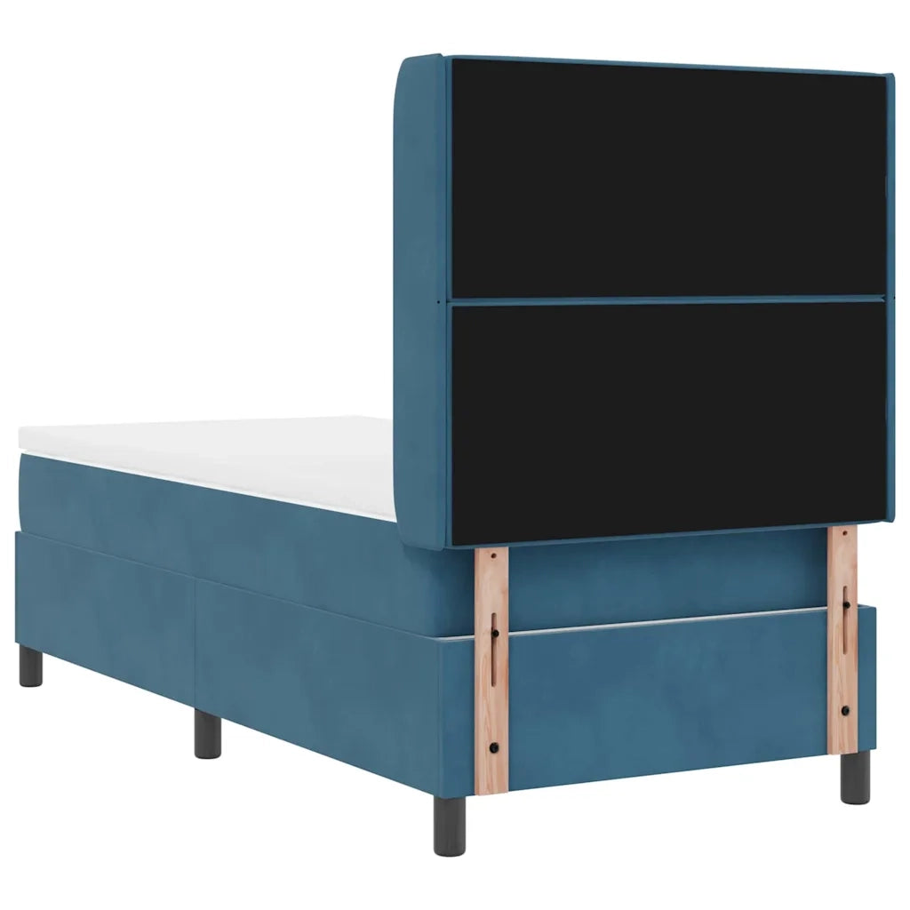 Letto a molle con materasso con led Blu 100 x 200 cm Velluto 3343806