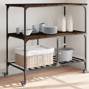 Carrello da Cucina Rovere Fumo 100x50x95cm in Legno Multistrato 842308