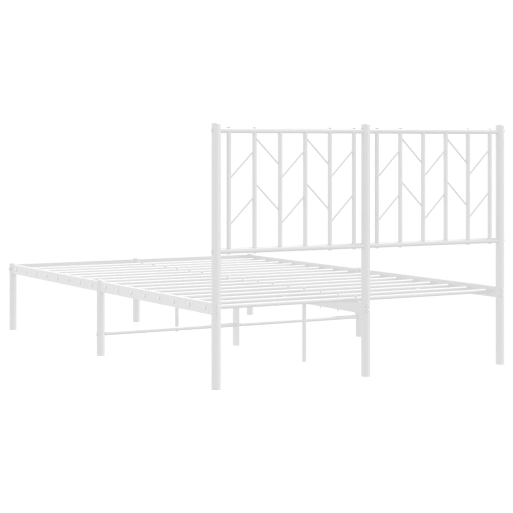 Giroletto con Testiera-Struttura Letto con testiera in Metallo Bianco 120x200 cm 407338
