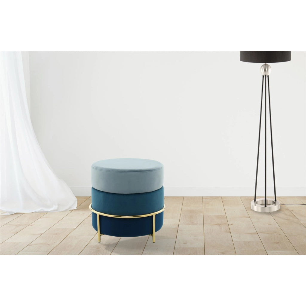 Pouf contenitore Matilda 100 in velluto blu