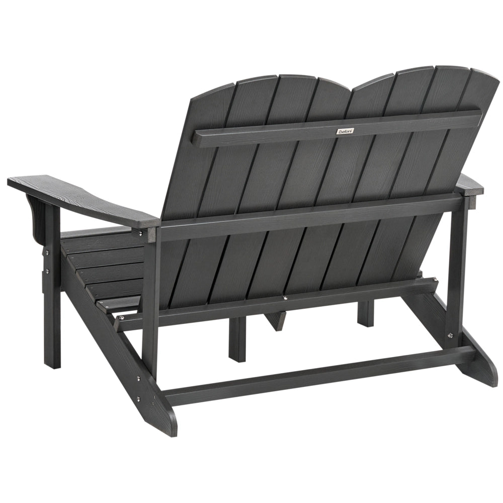 Panchina da giardino in legno plastico grigio scuro 2 posti Mobili da giardino tradizionali