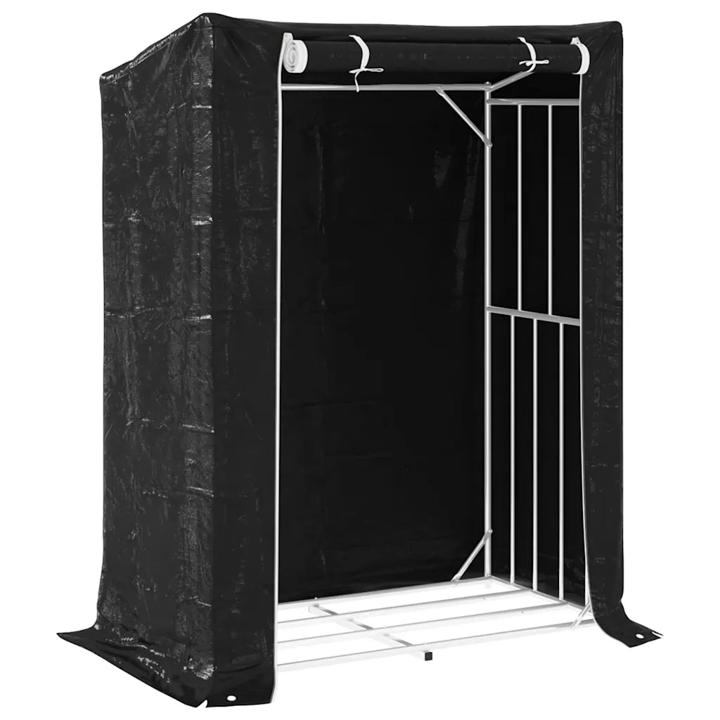 vidaXL Rastrelliera per Legna con Copertura Antipioggia 150x80x200 cm