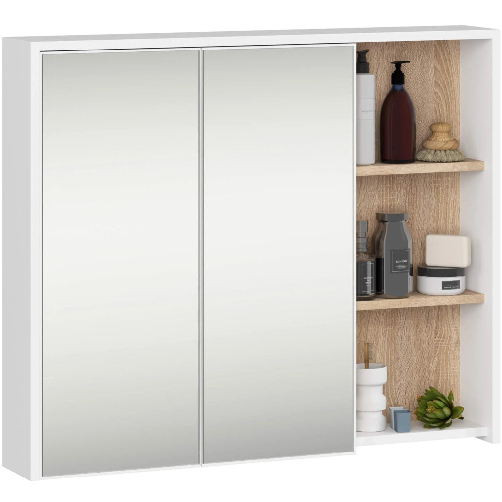 Set di mobili da bagno sospesi VAMI in Bianco con colore interno Sonoma Quercia