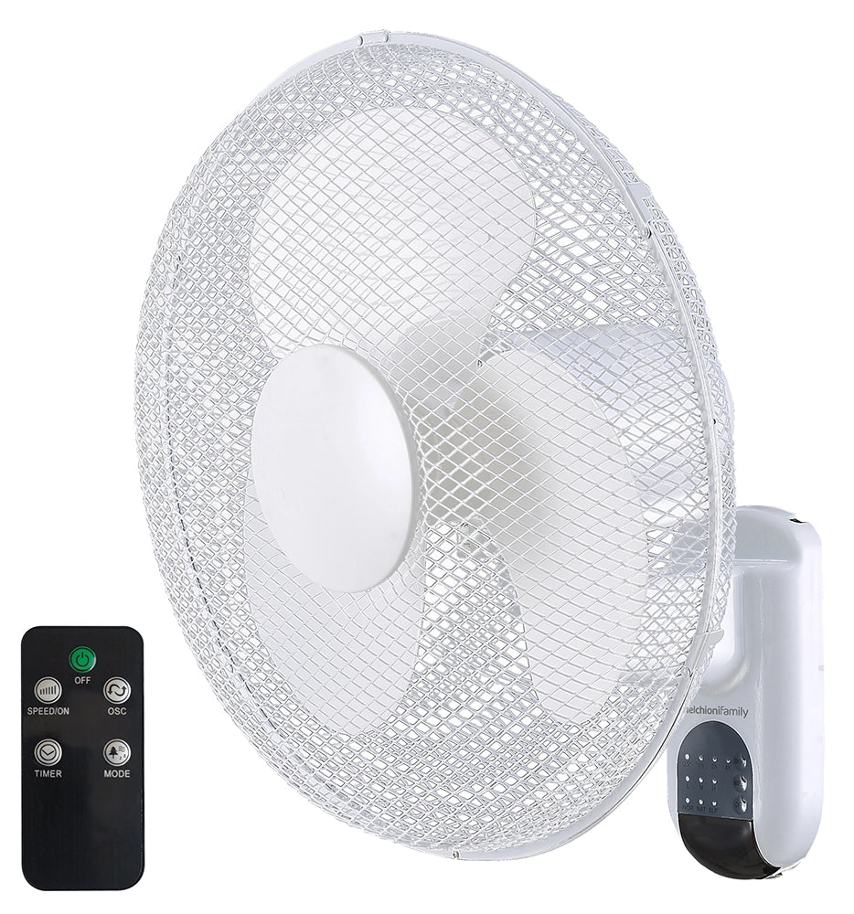Melchioni Family MF2417PA Ventilatore da parete 40 cm con telecomando 3 velocità oscillazione 40W