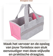 Borsa portatile per Toniebox - Borsa pieghevole per contenitore - Spazio aggiuntivo - Rosa - Borsa a sacchetto in tessuto - Adatto per il set di partenza del lettore Toniebox - 1 pz