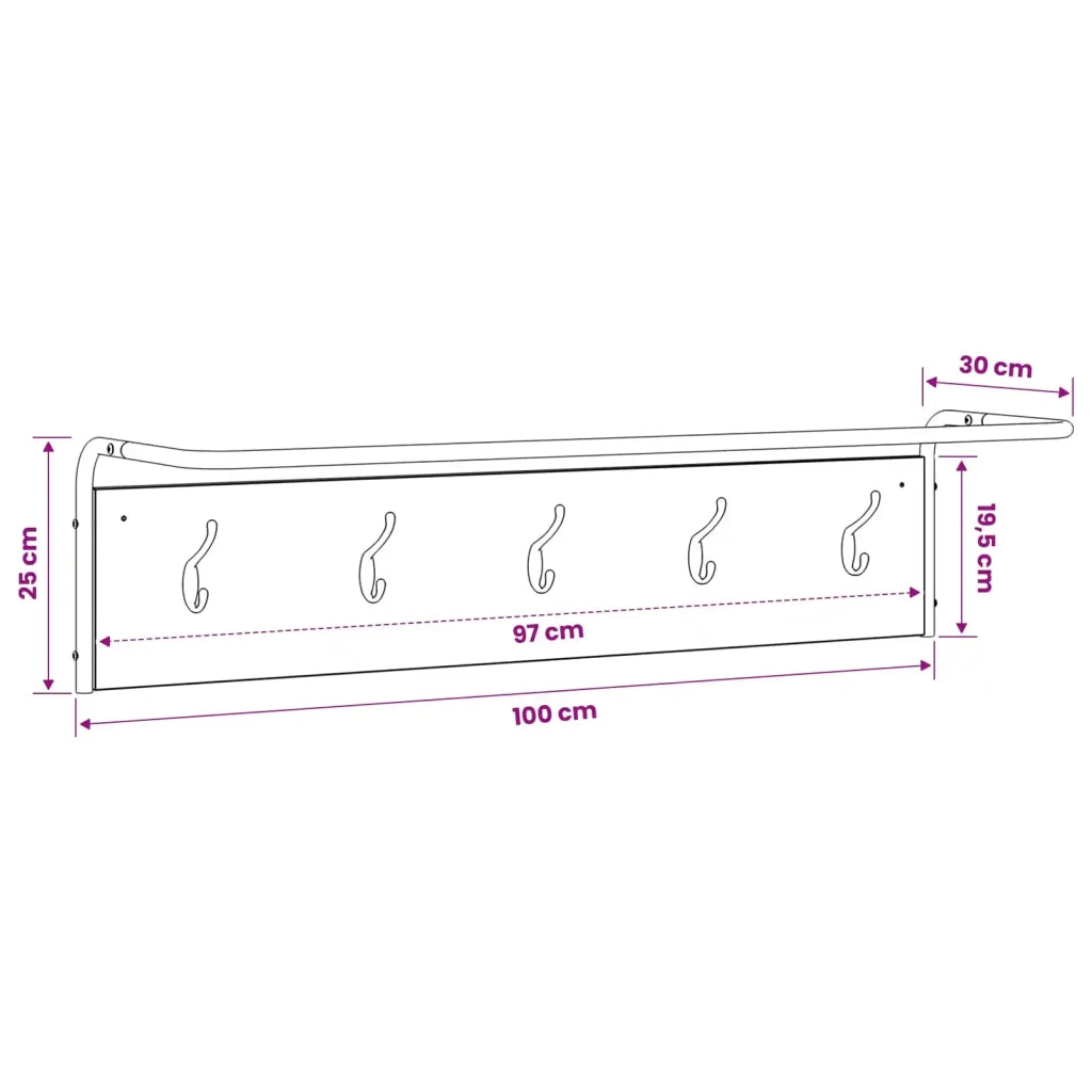 Appendiabiti Rovere Artigianale 100 x 30 x 25 cm 8014093