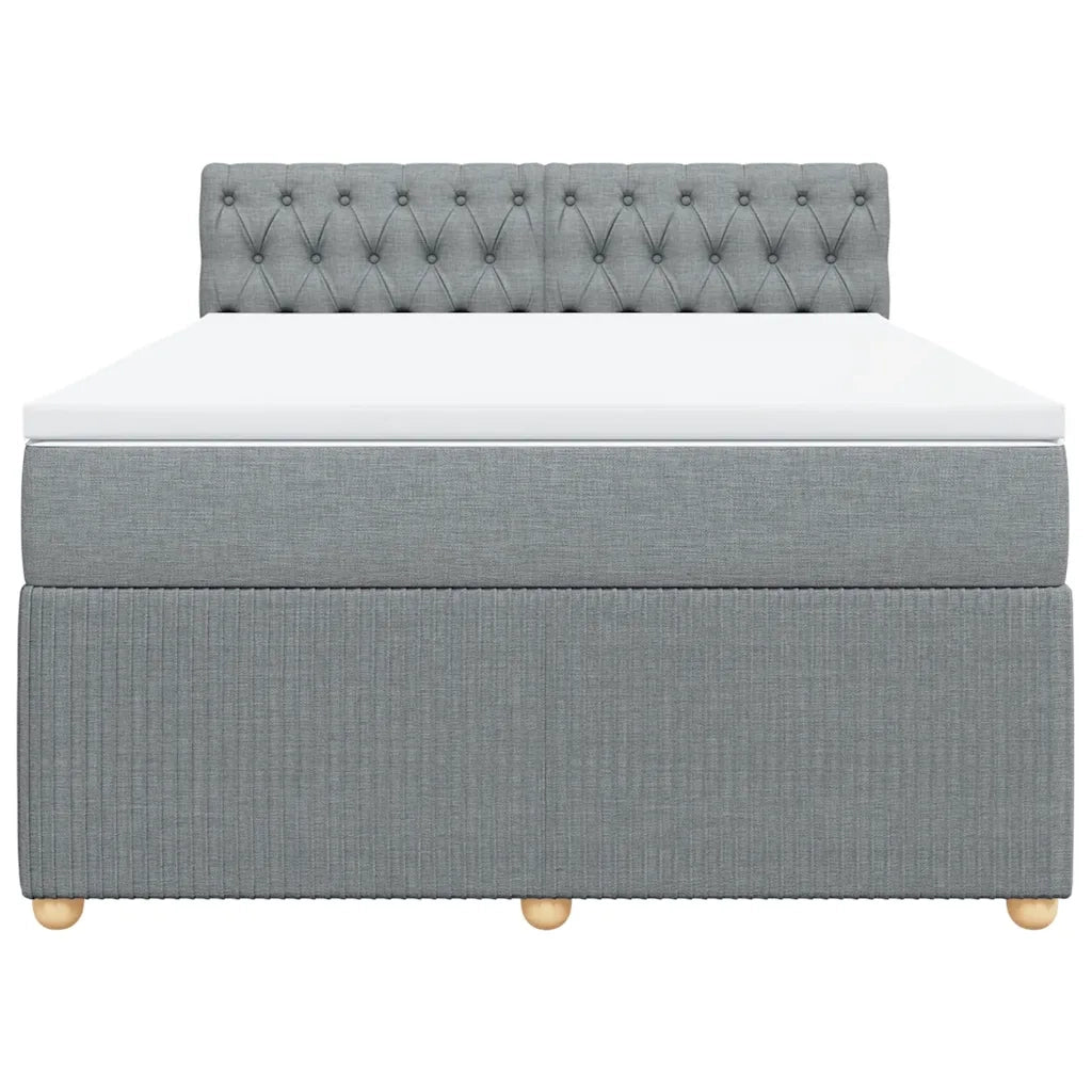 Giroletto a Molle con Materasso Grigio Chiaro 140x190cm Tessuto
