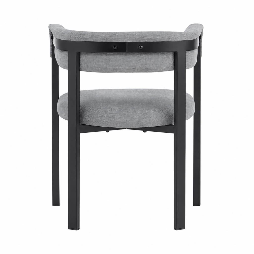 SEDIA da pranzo Set da 2 pezzi in chenille grigio