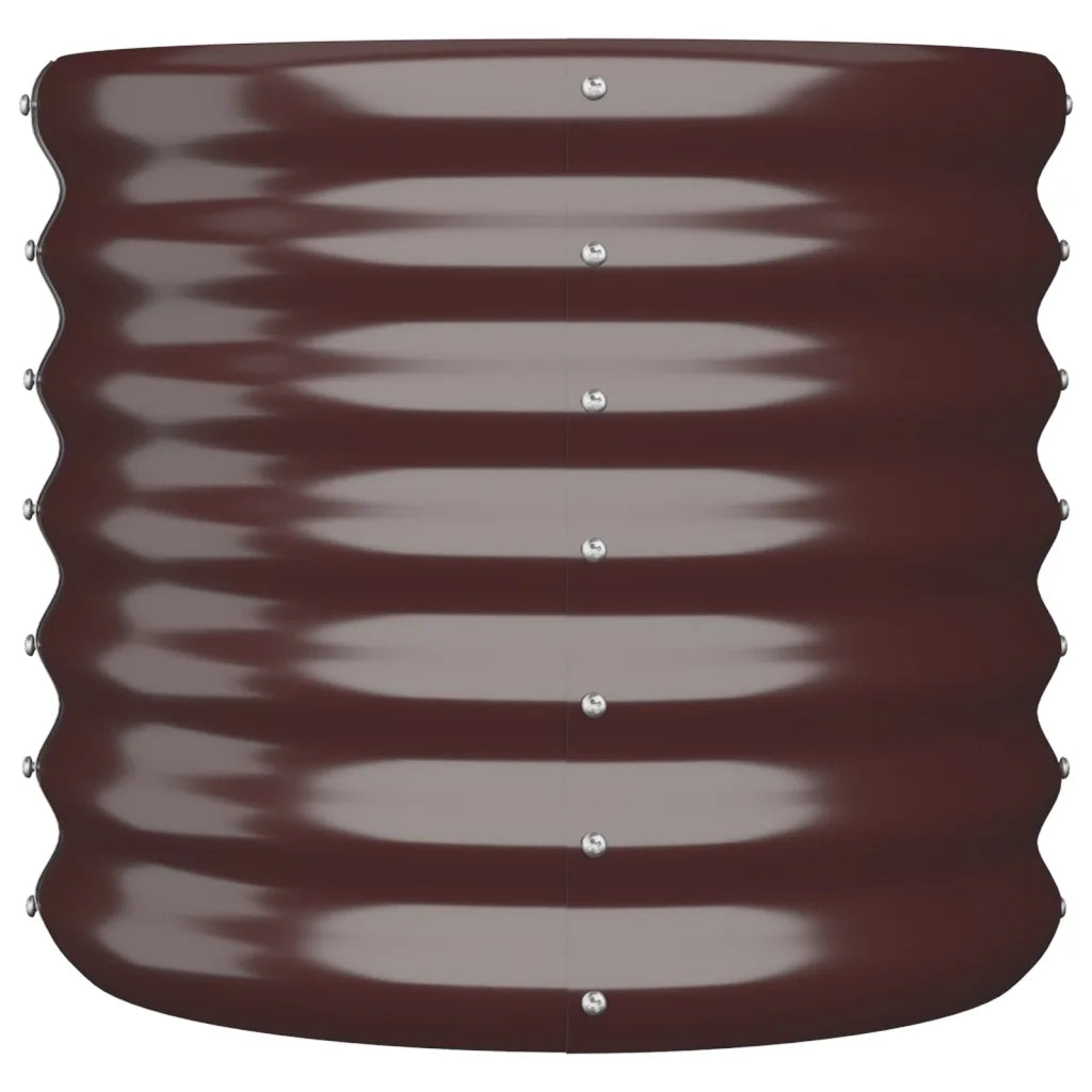 Vaso Giardino Acciaio Zincato-Fioriera da Esterno-Contenitore per Piante 40x40x36 cm Marrone