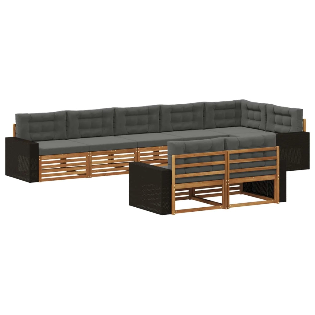 Set di divani da esterno 8 pz Naturale e Antracite 3383515