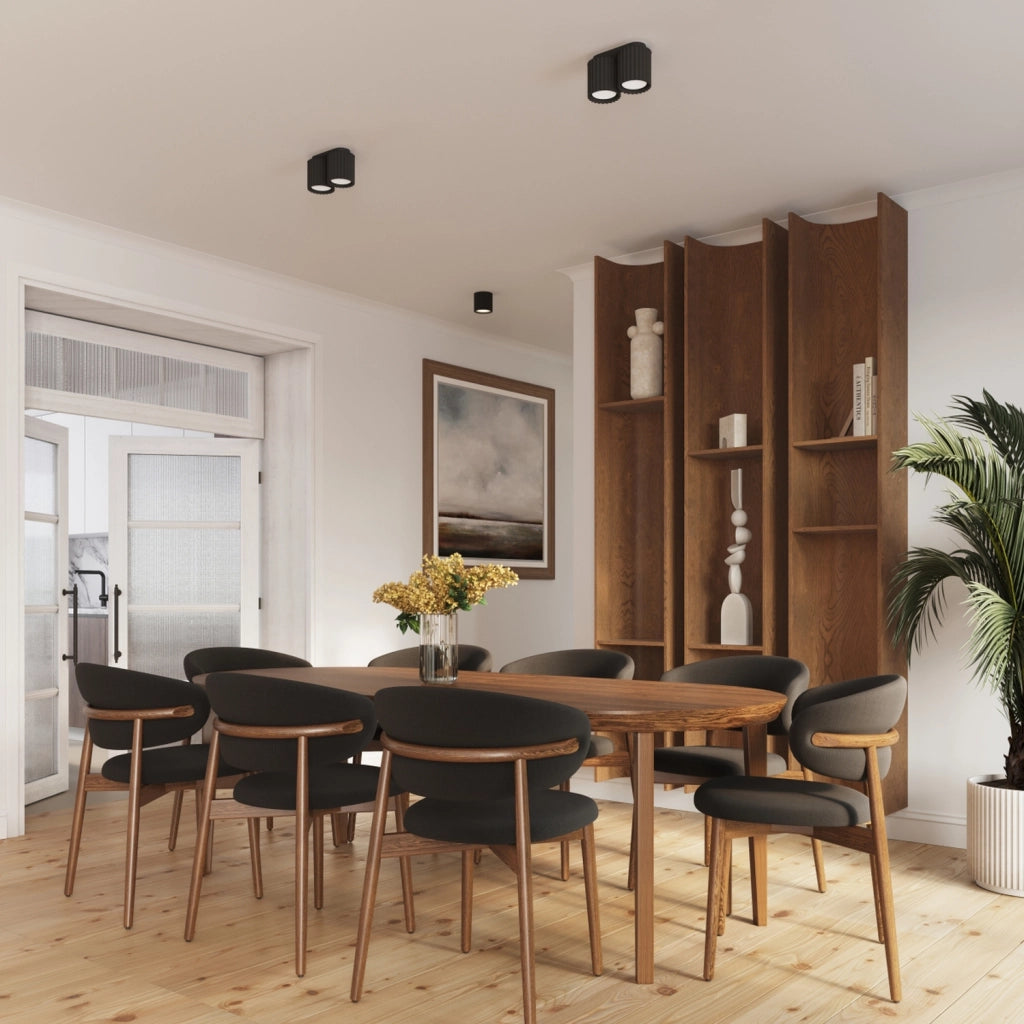 Spot soffitto rigato tondo nero 10cm GU10 VISTAO PureLume