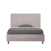 Letto imbottito 1 piazza e mezza 120x210 cm Agueda - Con rete,Glicine,Microfibra