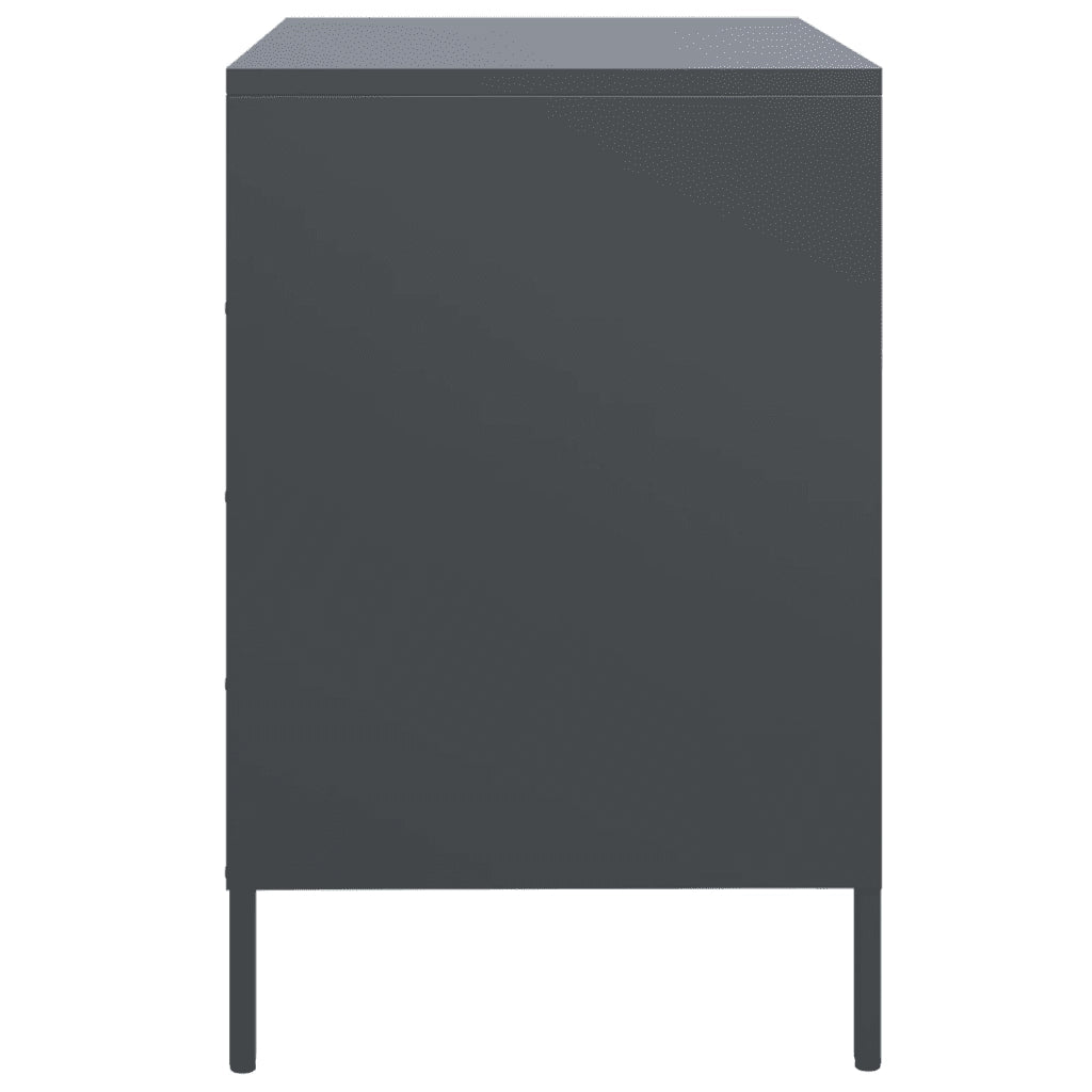 Credenza Antracite 68x39x58,5 cm in Acciaio Laminato a Freddo