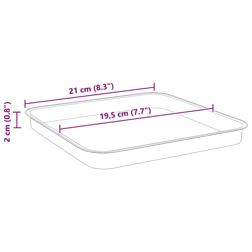 Vassoio Quadrato per Fiori 6 pz Nero 21 x 21 x 2 cm Plastica CFW4491209