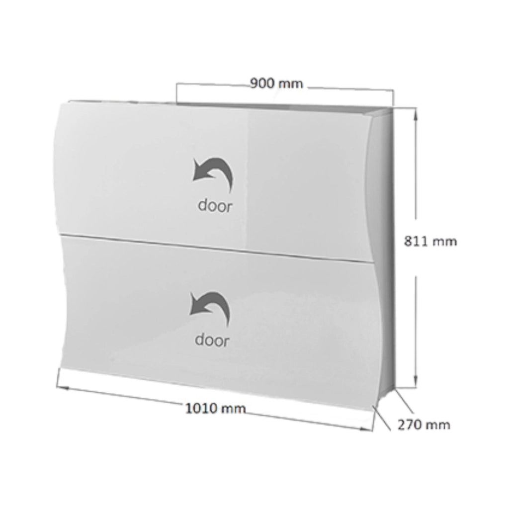 Scarpiera Ape, Made in Italy, a 2 ante a ribalta, Portascarpe da ingresso, cm 101x27h82, colore Bianco lucido