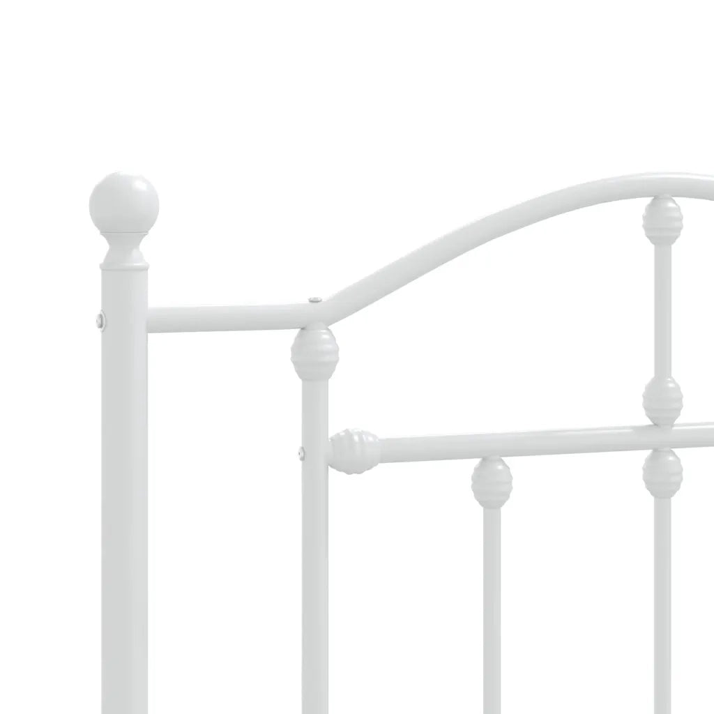 Giroletto con Testiera e Pediera Metallo Bianco 75x190 cm 353496