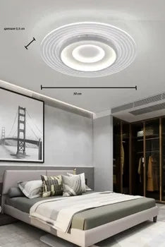 Plafoniera da soffitto lampadario a led lineamenti geometrici 38w 3040lumen luce fredda