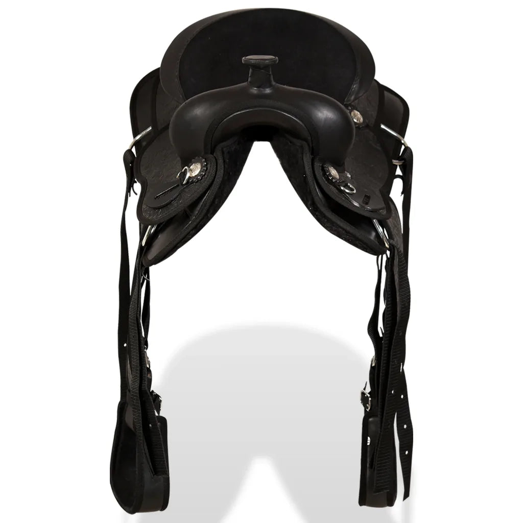 Sella Western Testiera e Pettorale in Vera Pelle 13" Nero cod mxl 61329
