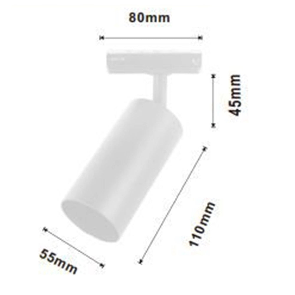 Trade Shop - Faretto Faro A Cilindro Attacco Gu10 Per Binario Track Bianco Ip20 Da Interni 00731 -