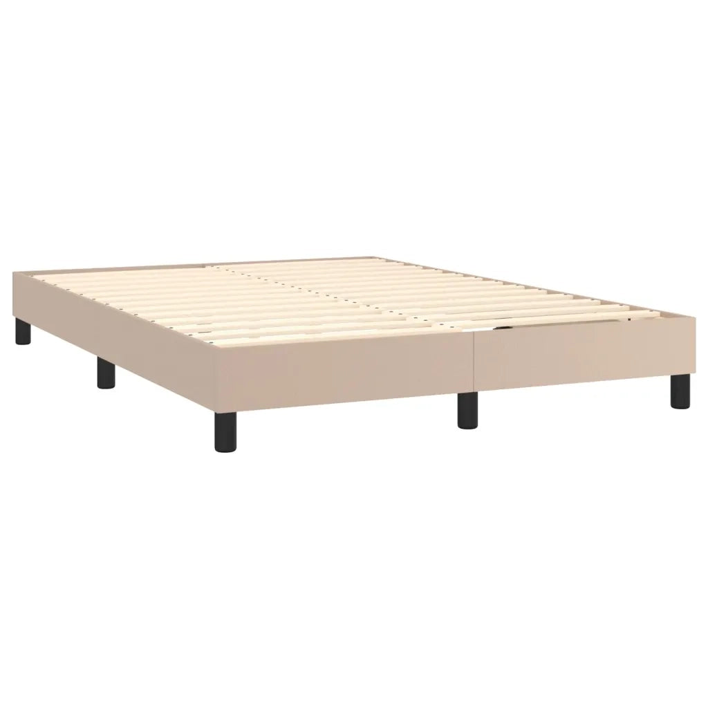 Giroletto Molle Materasso e LED Cappuccino 140x200cm Similpelle 3134230