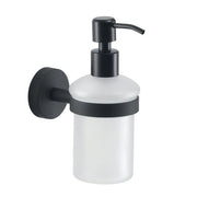 DOSA SAPONE DA PARETE IN ACCIAIO INOX E VETRO MODELLO EROS - DIM. CM (LXPXH): 6,8X12X15,9 - NERO OPACO  - GDY