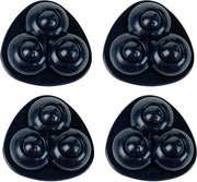 Set di ruote a sfera da 4 - Triangolare - Plastica - Ruote autoadesive per mobili e scatole di archiviazione - Nero