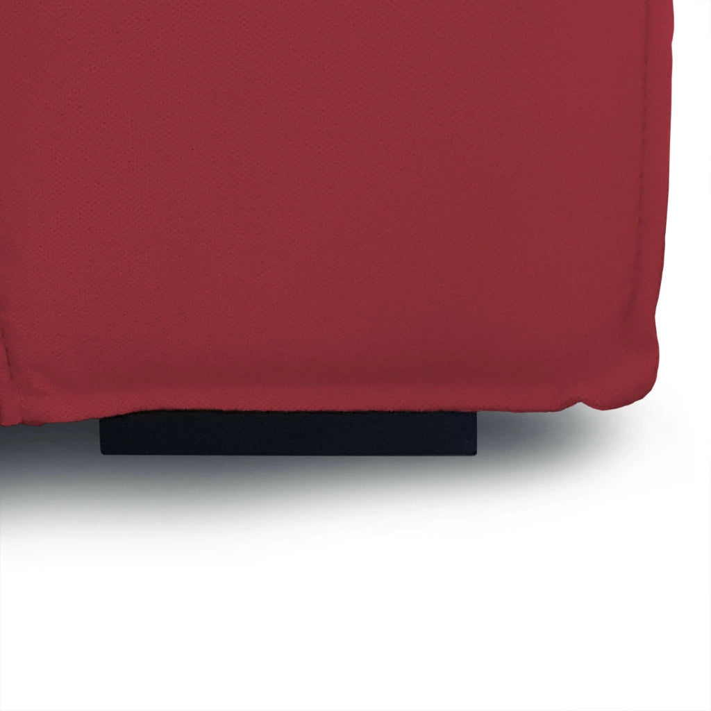Divano fisso Asvaldo, Divano componibile a 4 posti con penisola destra, Made in Italy, SofÒ  moderno in tessuto, Cm 340x170h70, Rosso