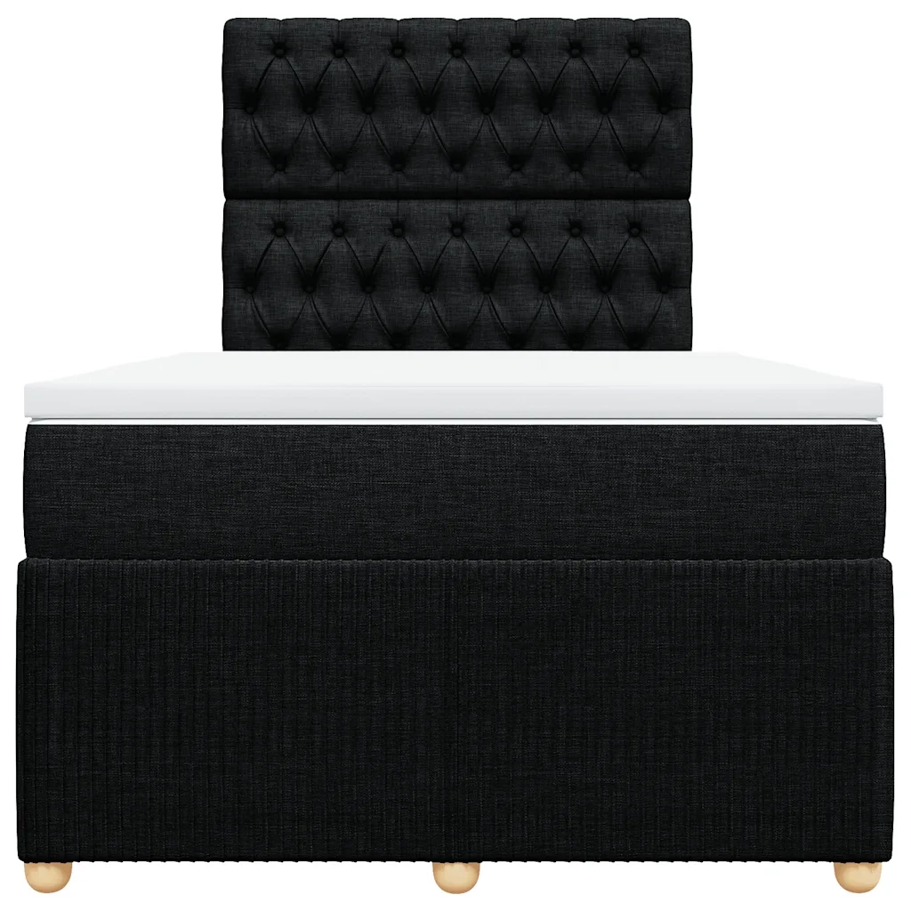 Giroletto a Molle con Materasso Nero 120x200 cm in Tessuto