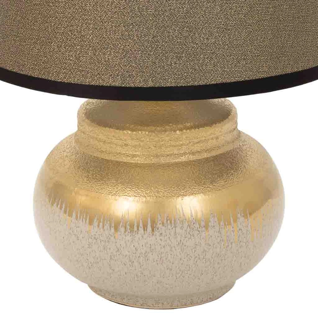Lampada da tavolo in ceramica dorata 16x16x20h