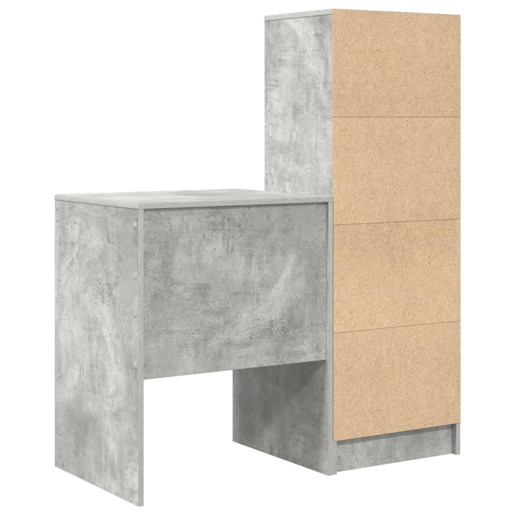 Scrivania con cassetto con lo scaffale 2 pcs Grigio cemento 3337340