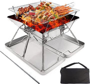 Campinghoutkachel portatile, acciaio inossidabile, griglia per camping, pieghevole, per campeggiare, picnic, barbecue esterno.