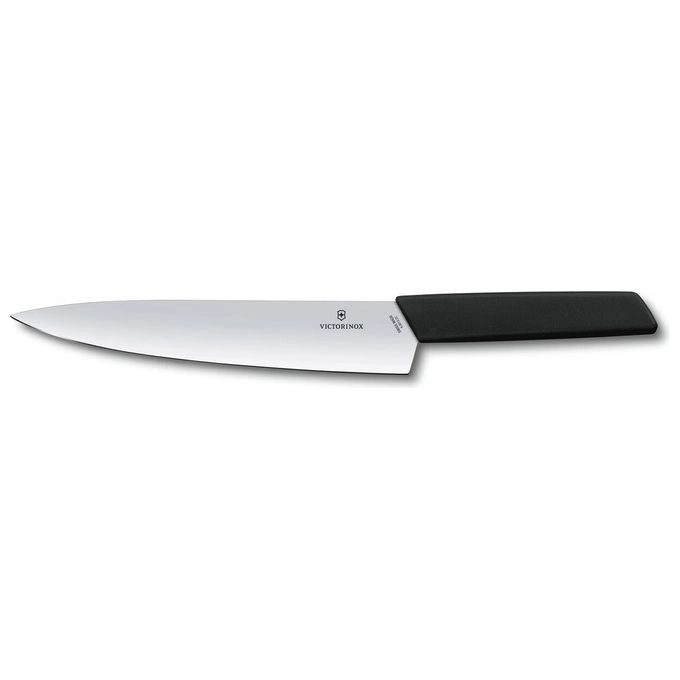 Victorinox 6.9013.22B Swiss Modern Coltello per affettare 22 cm in acciaio inossidabile manico in polipropilene colore Nero