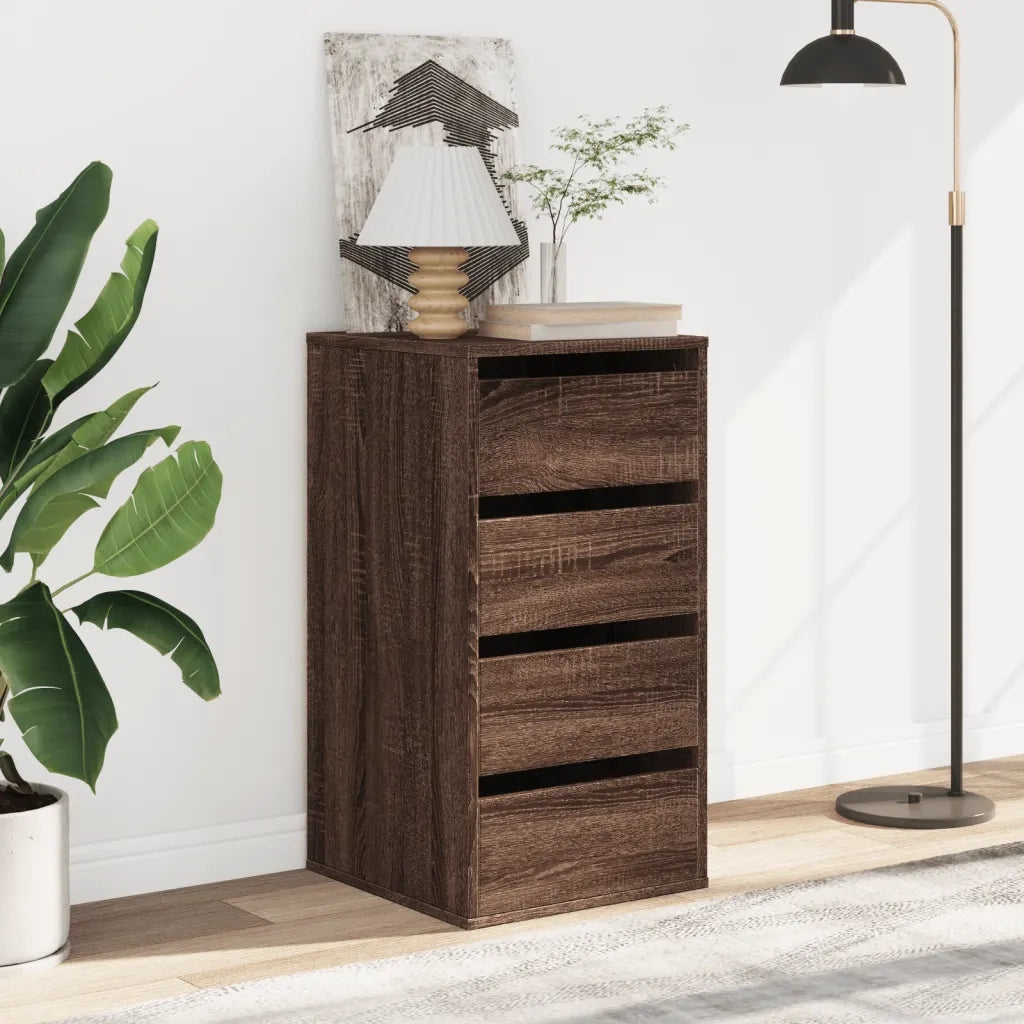 Cassettiera Angolo Rovere Marrone 40x41x76cm Legno Multistrato 852867
