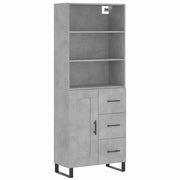 Credenza | Madia | Buffet da pranzo | Armadio da pranzo Grigio Cemento 69,5x34x180 cm in Legno Multistrato