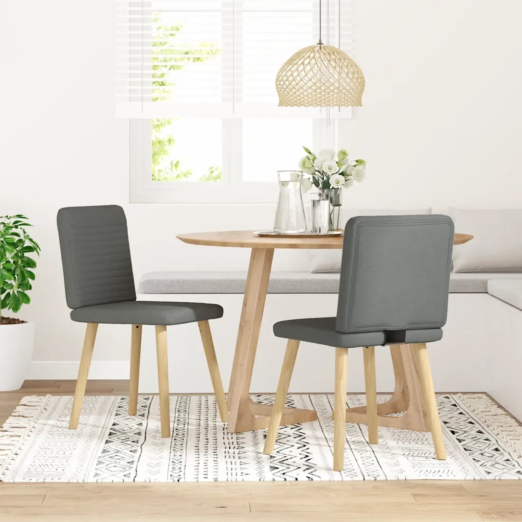 Sedie da Pranzo 2 pz Grigio Scuro in Tessuto