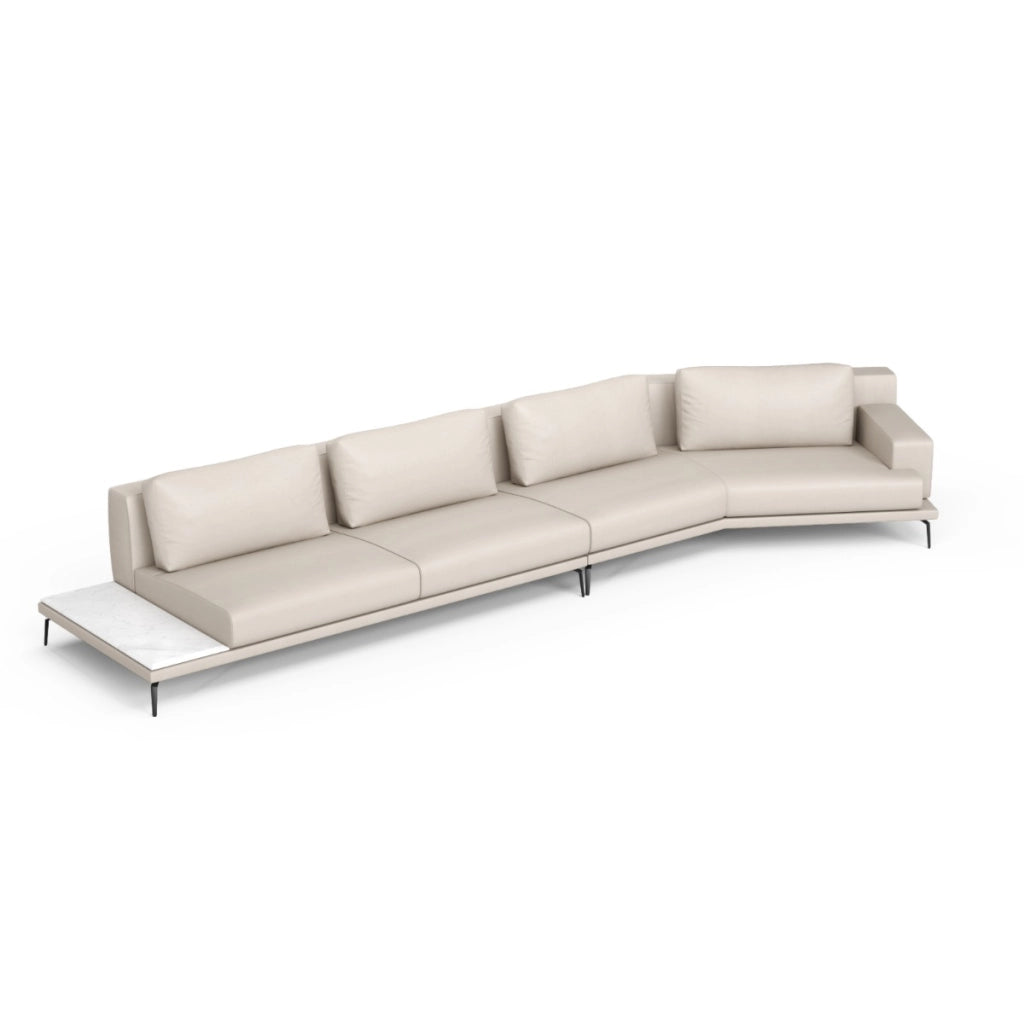Divano moderno a L in tessuto design elegante e funzionale, Divano angolare perfetto per soggiorno Beige-Divani