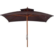 Ombrellone 3x3 m da Giardino e Terrazza con 8 Stecche e Copertura Parasole a 2 Livelli, Marrone
