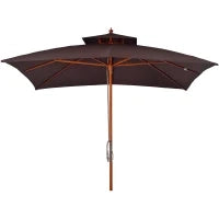 Ombrellone 3x3 m da Giardino e Terrazza con 8 Stecche e Copertura Parasole a 2 Livelli, Marrone