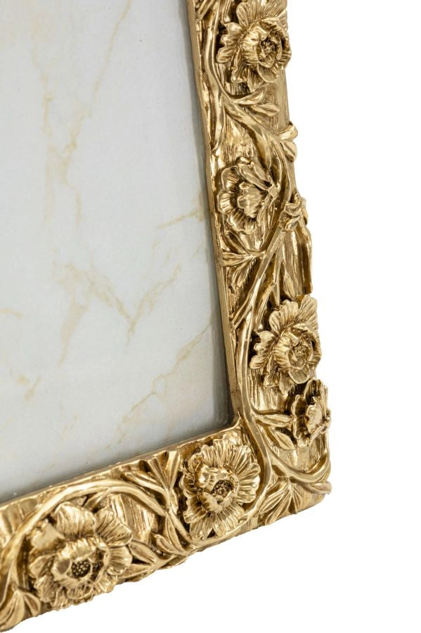 Cornice Poppy 25,3x2x30,3 cm in Resina e Vetro Oro